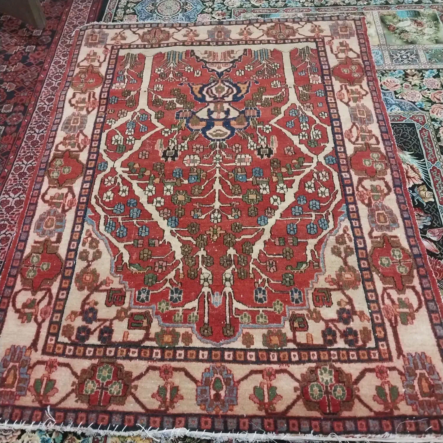 قالیچه کهنه مبارکه|فرش|قرچک, داوود آباد|دیوار