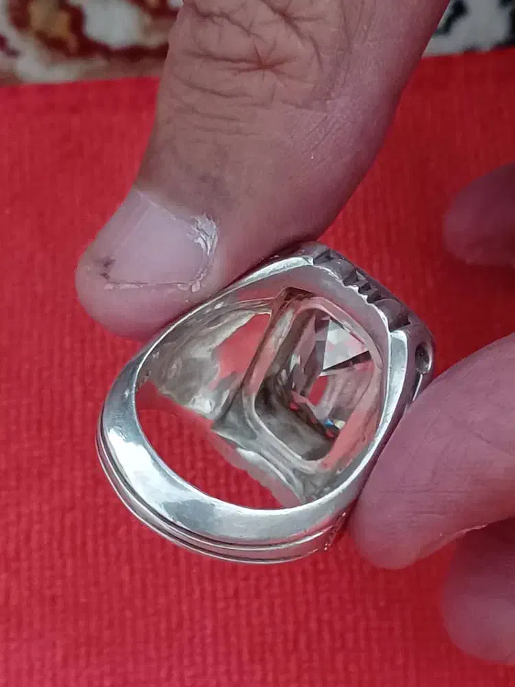 انگشتر خارجی نقره با نگین الماس باسختی۱۰|جواهرات|ارومیه, |دیوار