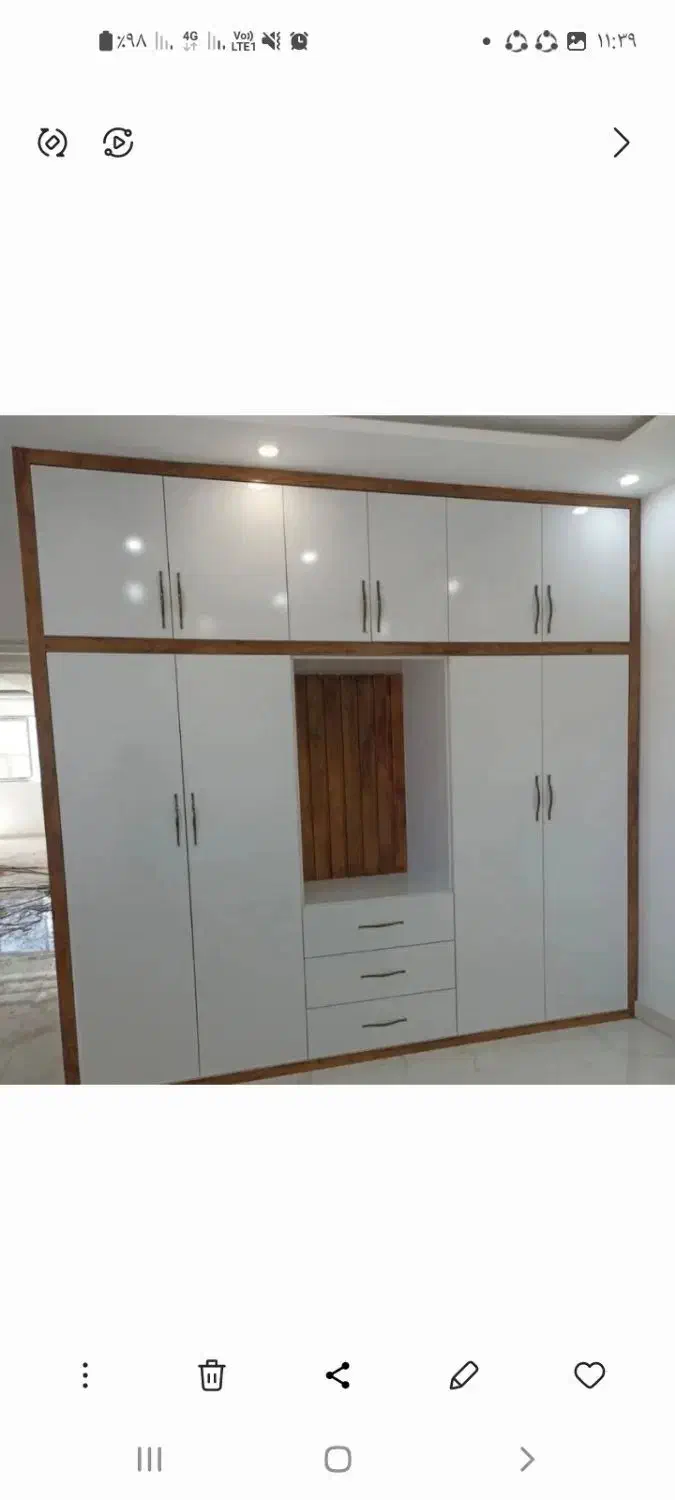 مصنوعات چوبی|کتابخانه، شلف، قفسه‌های دیواری|برازجان, |دیوار