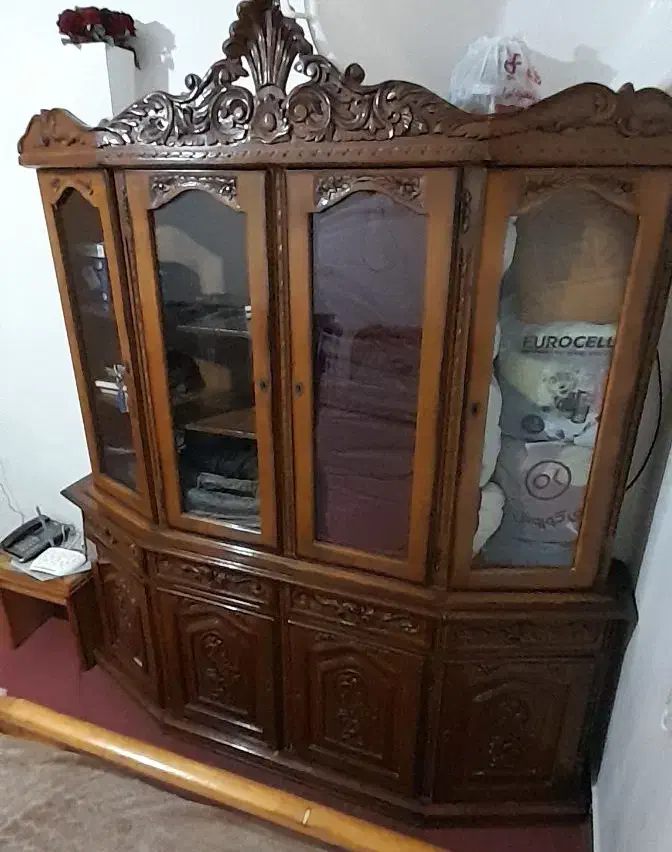 بوفه چوب گردو|بوفه، ویترین، کنسول|دزفول, |دیوار