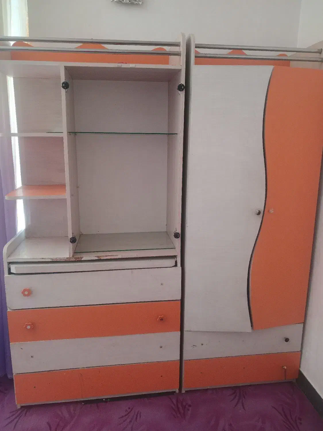 تخت کمد نوجوان|تخت و سرویس خواب|فرخشهر, |دیوار