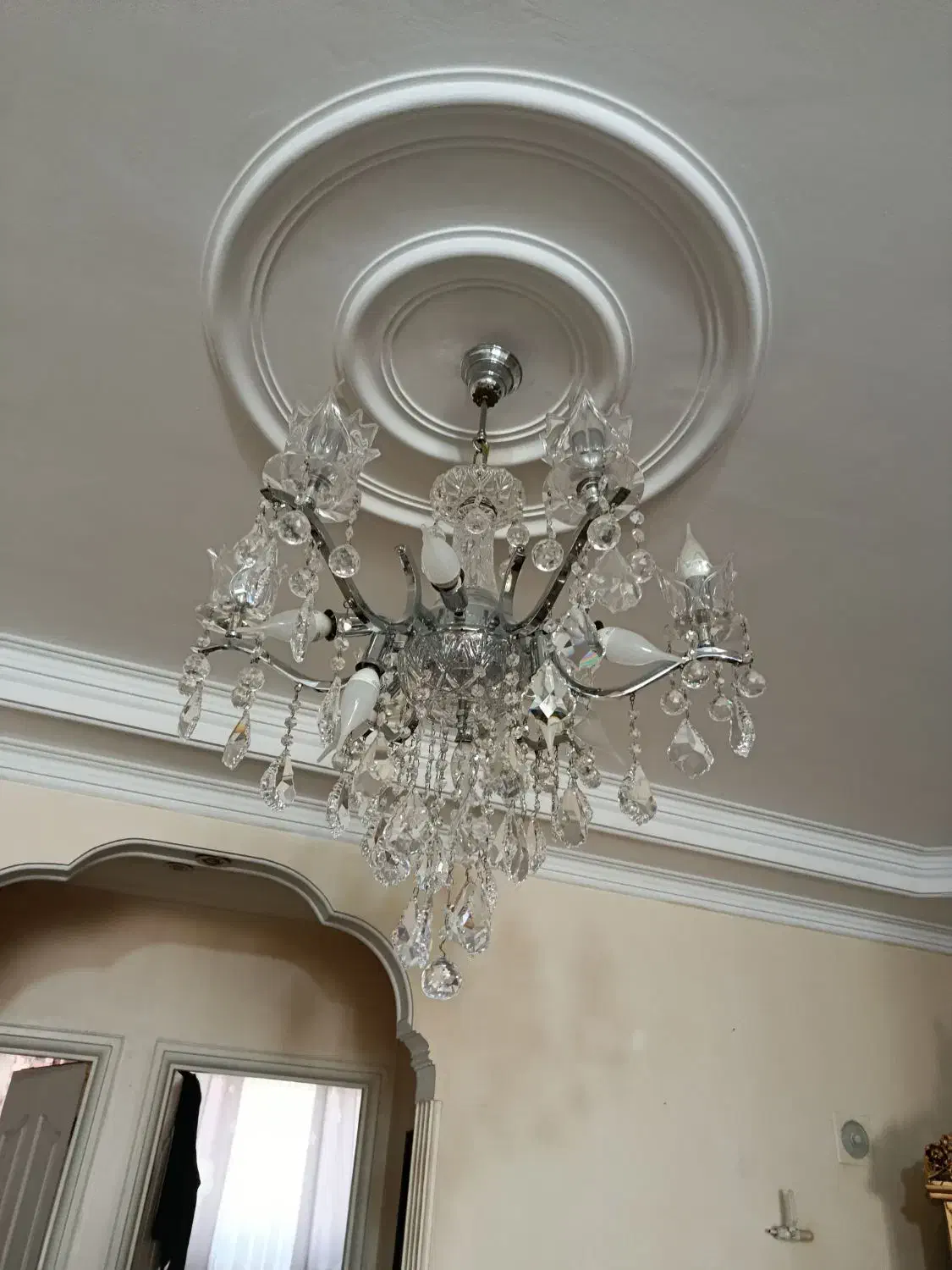 لوستر کریستالی اصل ۶شاخه|لوستر و چراغ آویز|تهران, هفده شهریور|دیوار