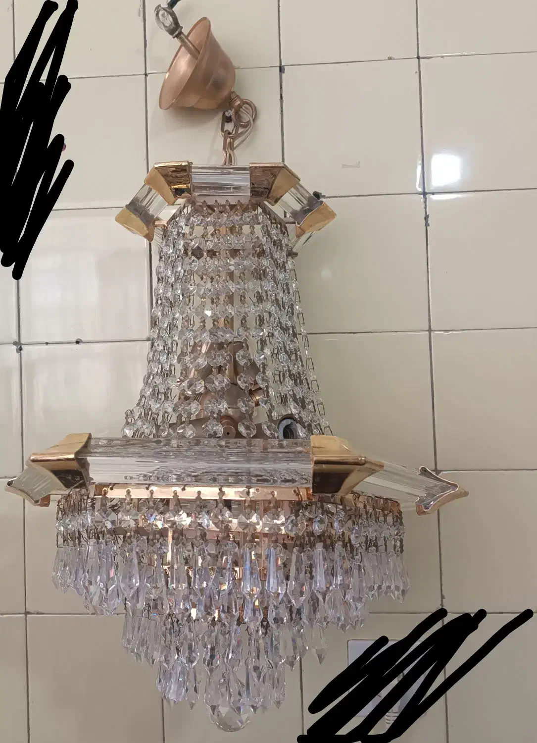 لوستر یک جفت|لوستر و چراغ آویز|همدان, |دیوار