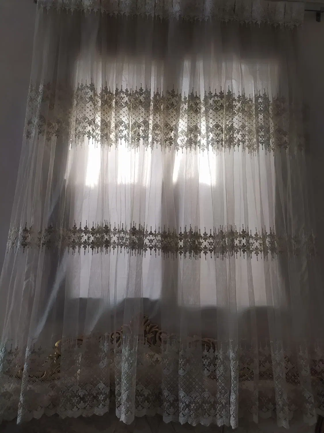 دوتا پرده کار شده نو و سالم شکل هم|پرده، رانر، رومیزی|تهران, خلیج فارس|دیوار