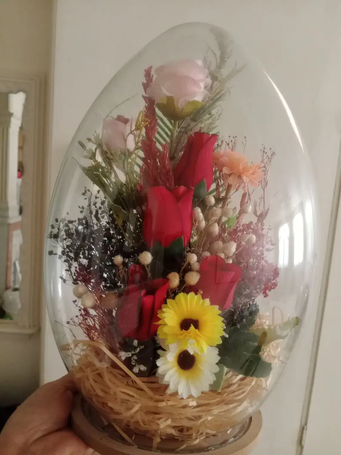 گل داخل شیشه ای|گل مصنوعی|ری, منصوریه منگل|دیوار