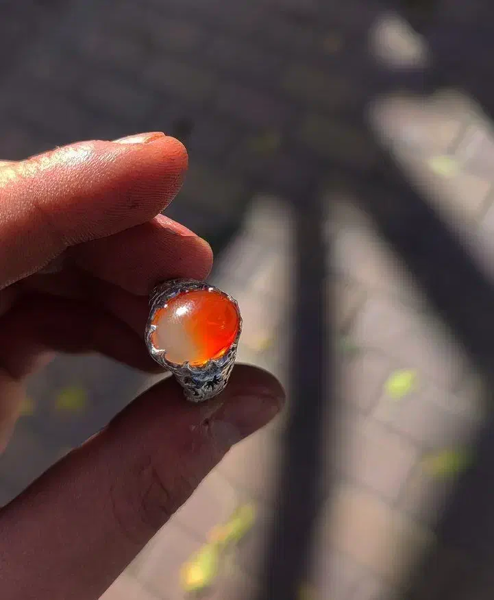 انگشتر نقره ترک سنگ عقیق|جواهرات|اردبیل, |دیوار