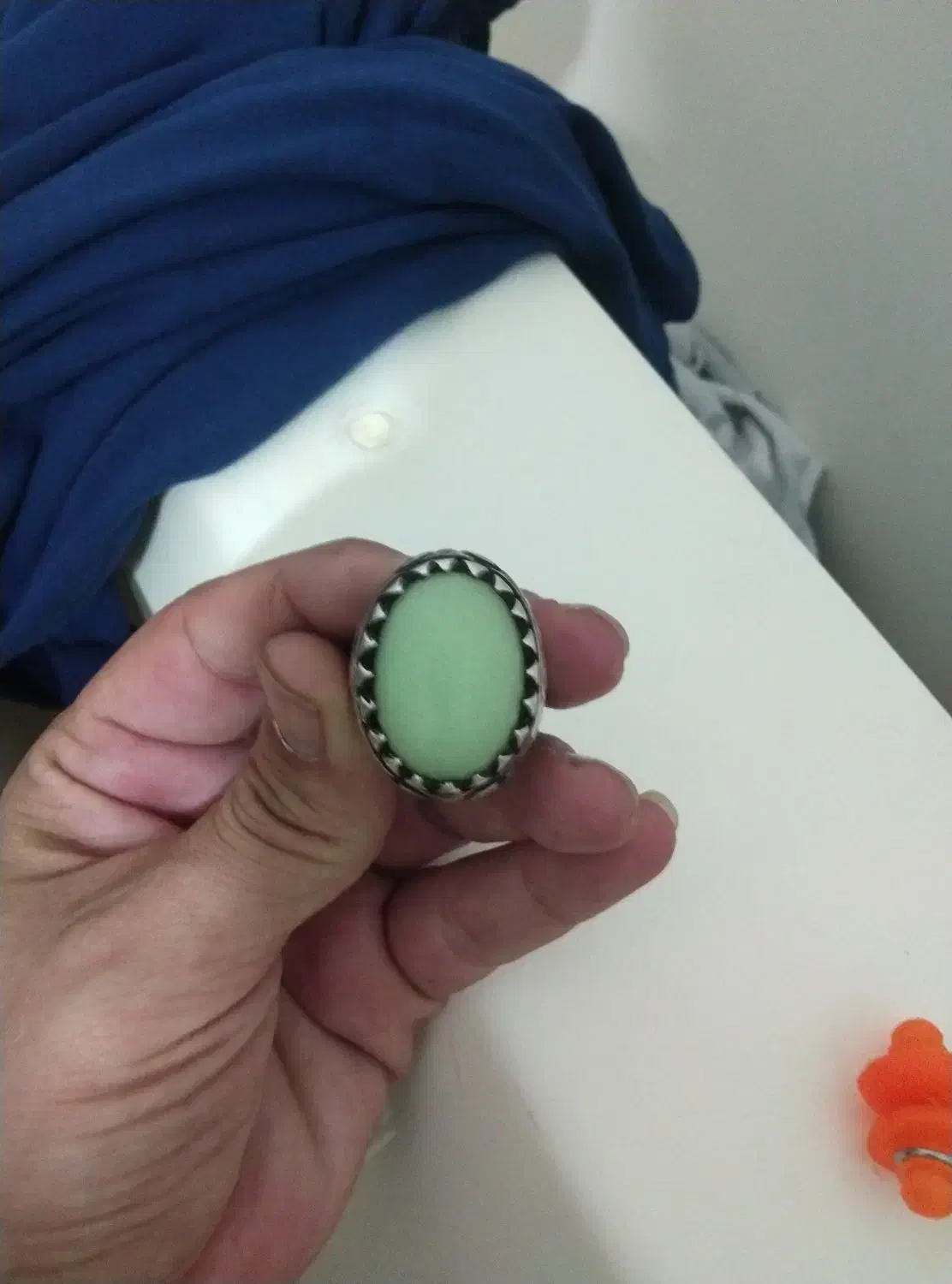 انگشتر نقره با نگین شب نما و زیبا|زیورآلات و اکسسوری|سرپل ذهاب, |دیوار