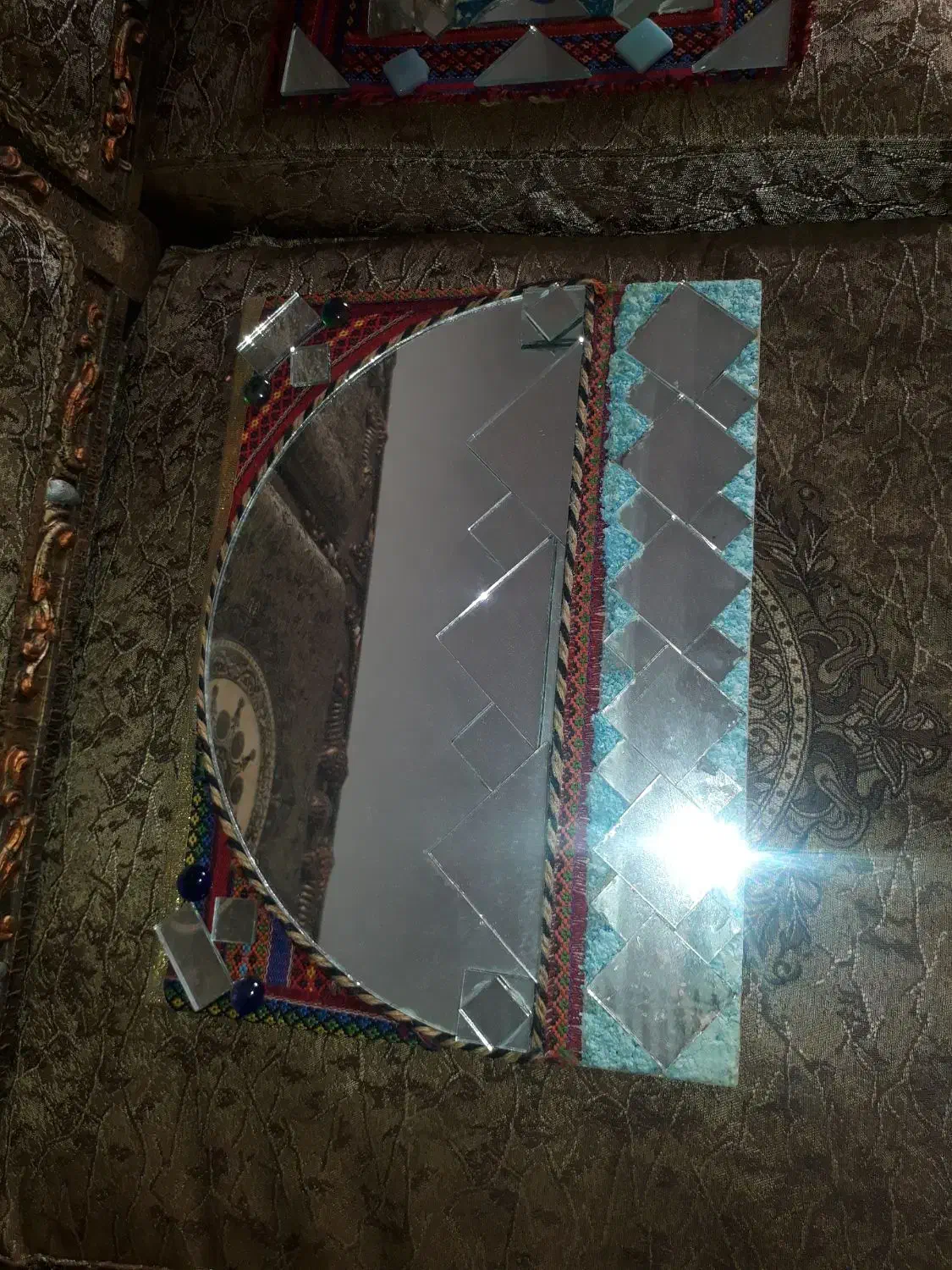 ۲تا آینه آیینه ۳۰در۴۰ تزیینی آینه کاری یلدا قرمز|آینه|پردیس, فاز ۸|دیوار