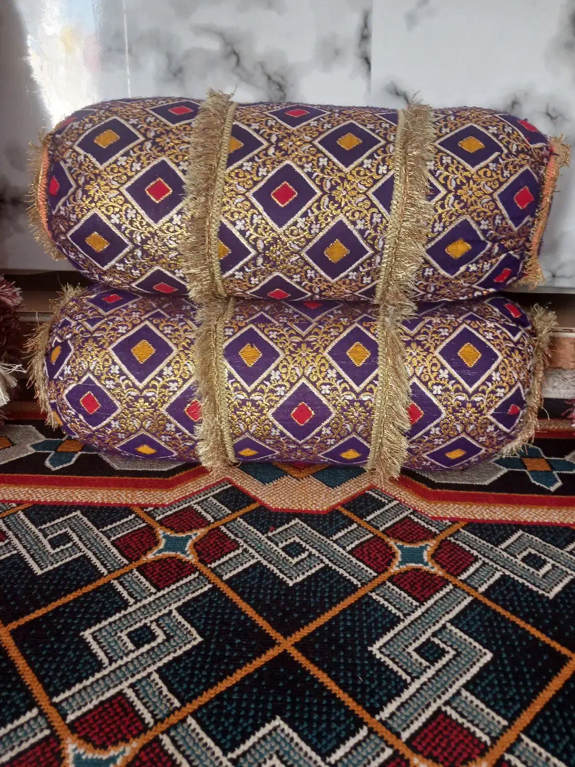 دو عدد بالشت کوچک نو و تمیز تازه دوخت شده سنتی|پشتی|بهبهان, |دیوار