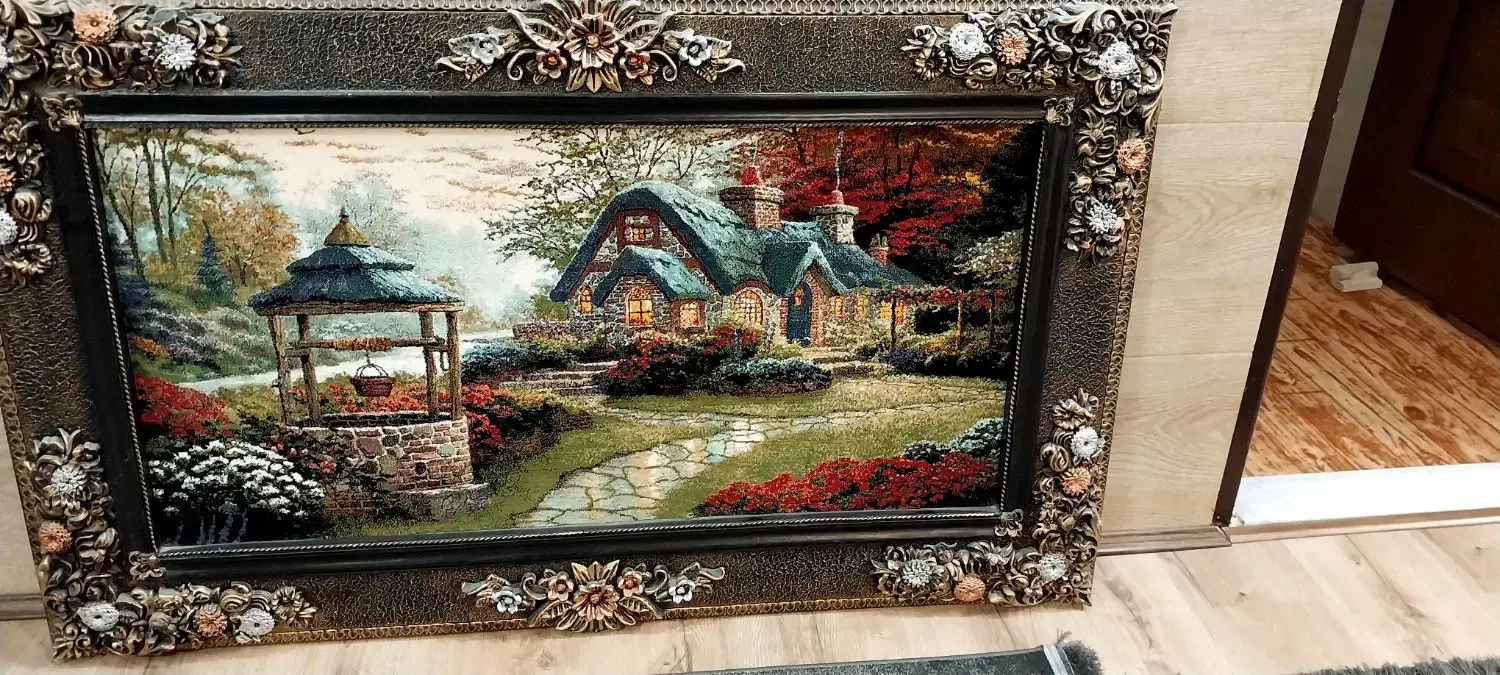 دو عدد تابلو فرش وان یکاد و منظره|تابلو فرش|قم, وادی السلام|دیوار