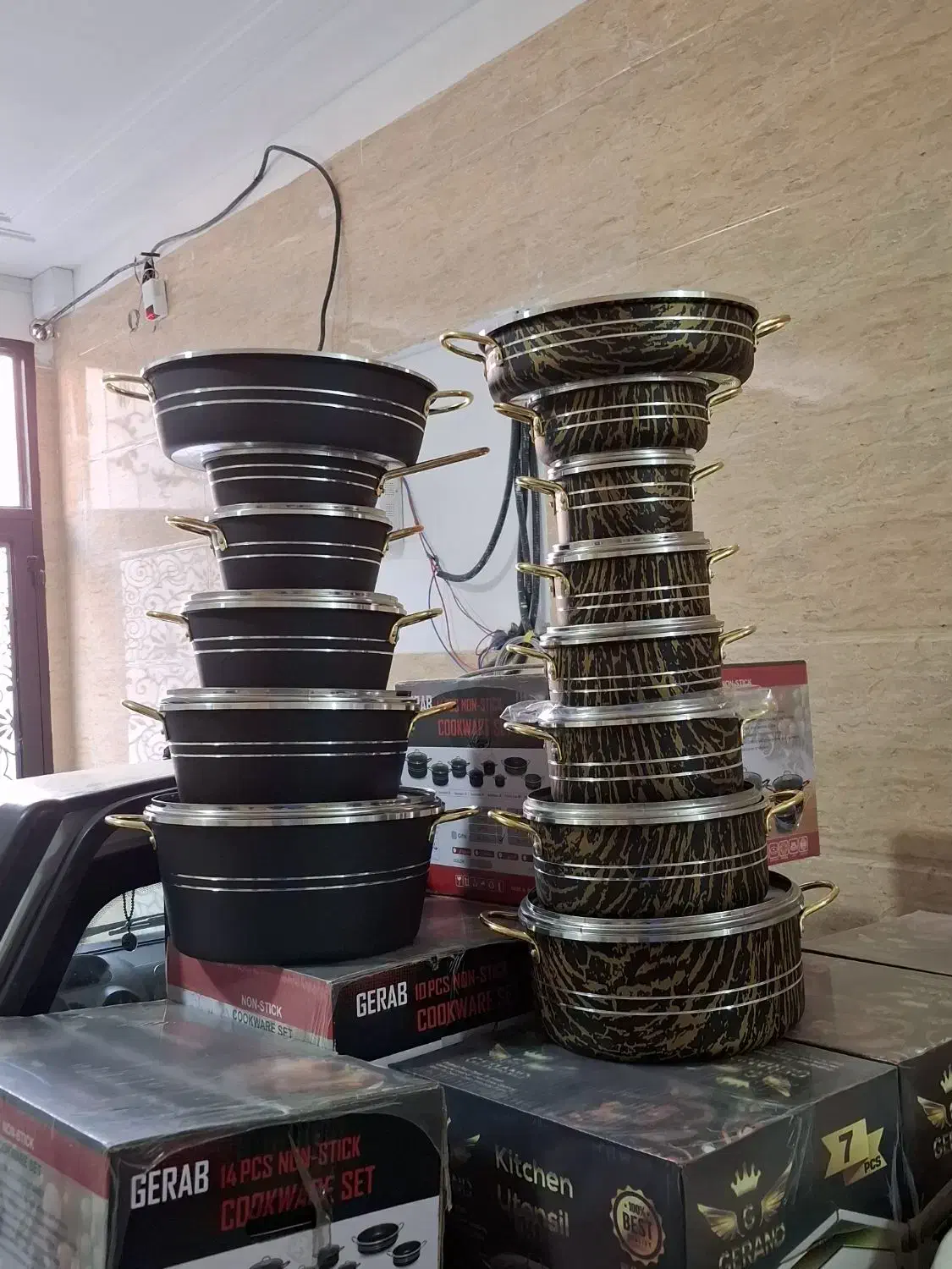 سرویس قابلمه14پارچه 10پارچه7پارچه ماربل با ضمانت|ظروف پخت‌وپز|قم, علی آباد سعدگان|دیوار