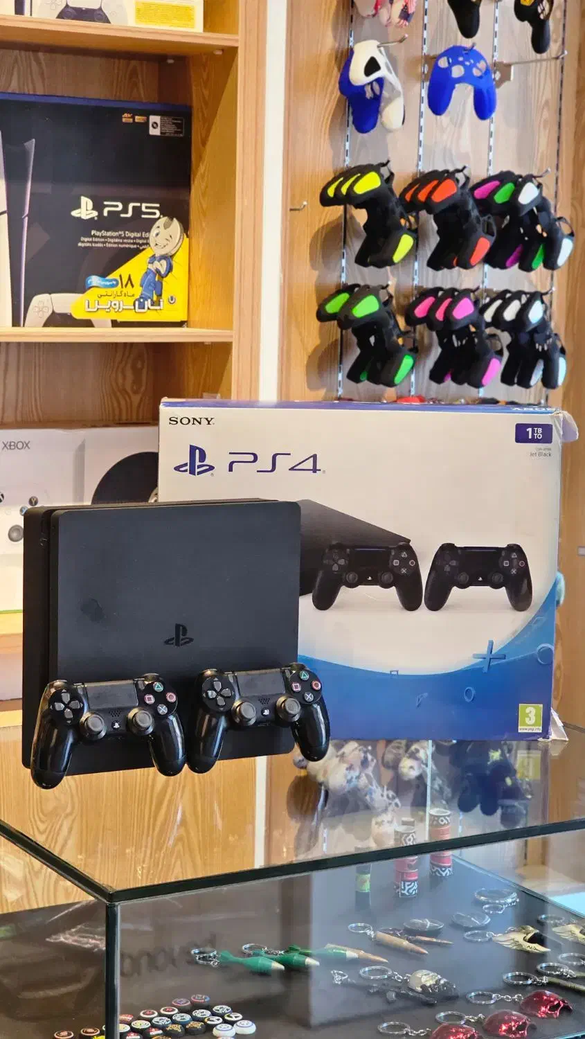 PS4 SLIM 2016 1T کپی خور ورژن ۹ دو دسته اصلی|کنسول، بازی ویدئویی و آنلاین|قزوین, |دیوار