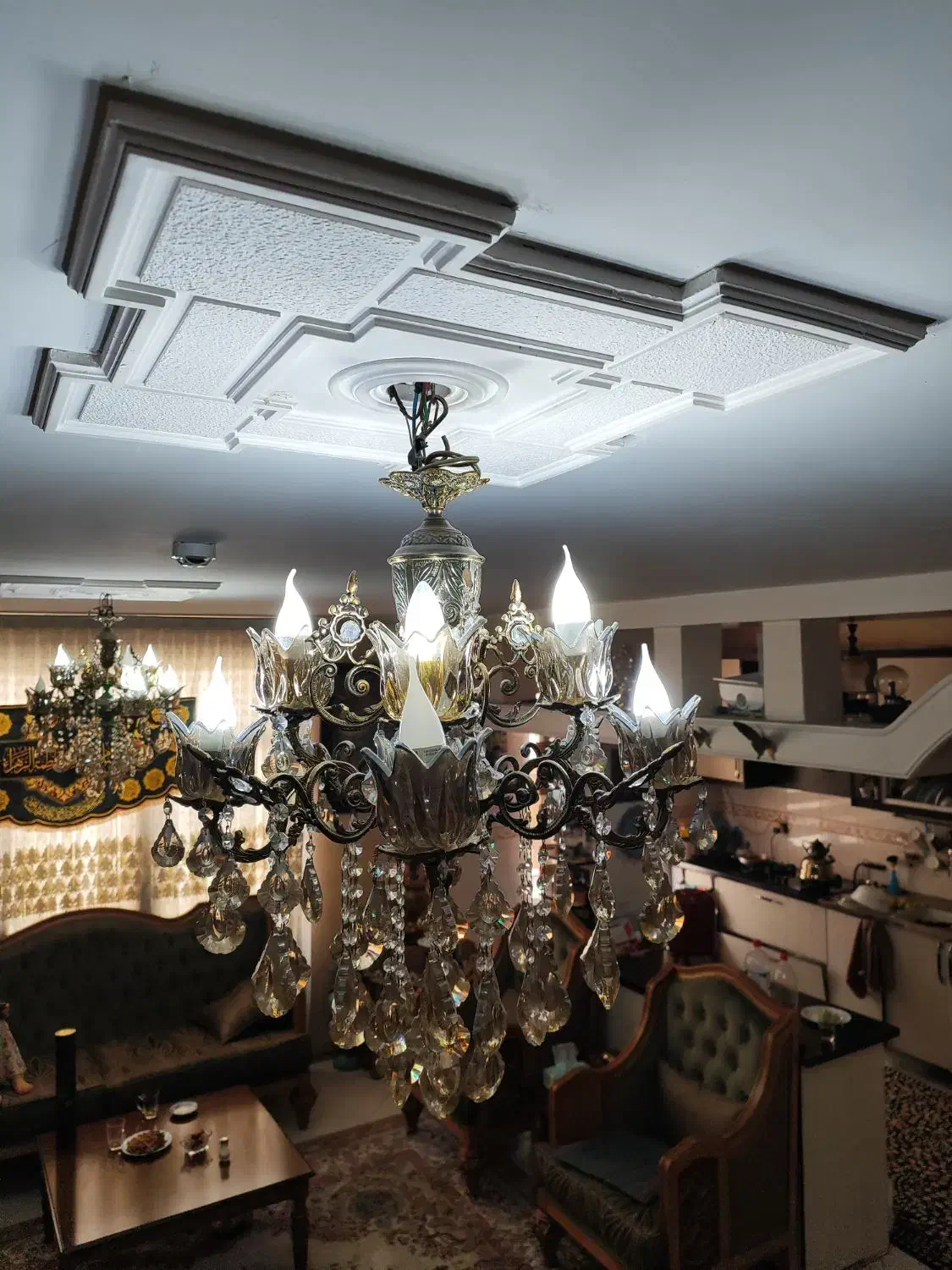 لوستر سقفی برنز|لوستر و چراغ آویز|فردیس, شهرک راه آهن|دیوار