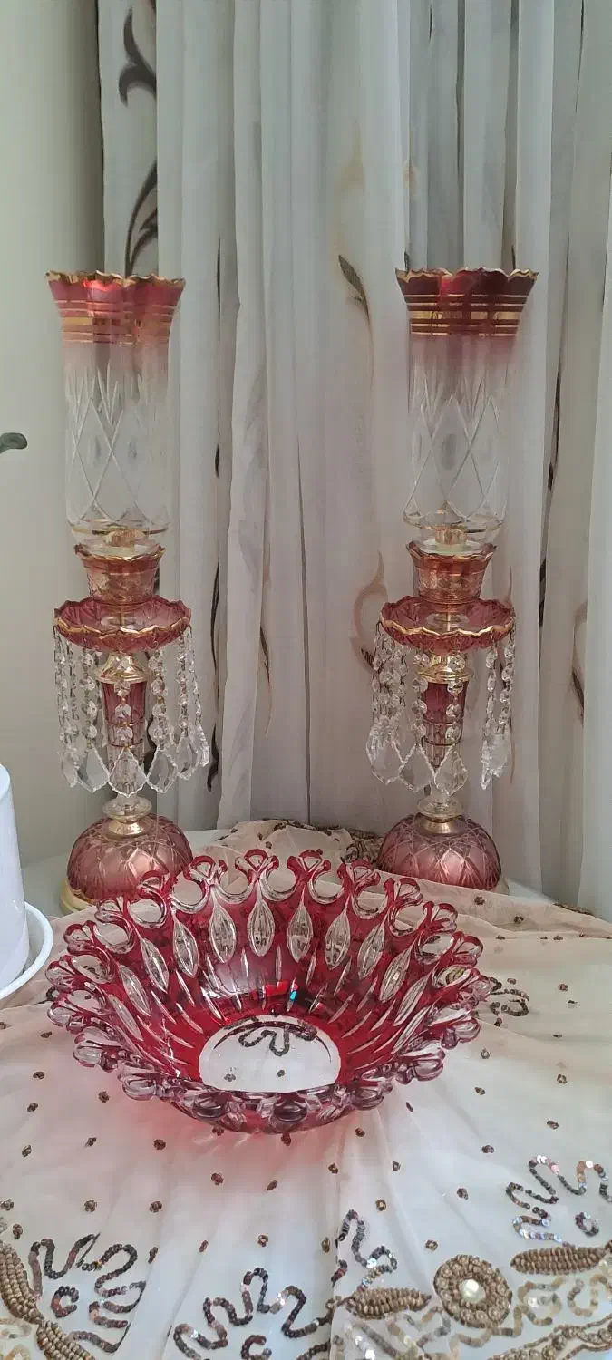 شمعدان لاله به همراه کاسه|ظروف سرو و پذیرایی|تبریز, |دیوار