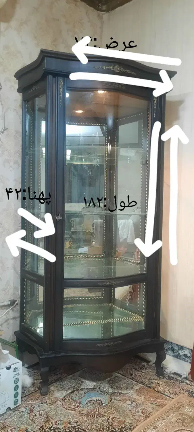 بوفه آیینه ای|بوفه، ویترین، کنسول|ساری, |دیوار