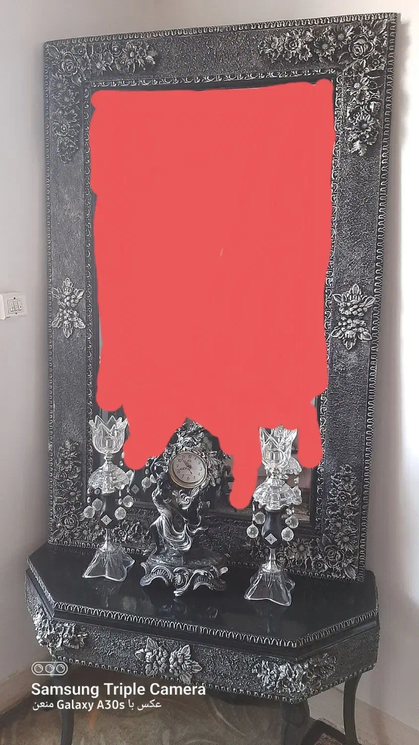 آینه و شمعدان وساعت با میز|بوفه، ویترین، کنسول|زنجان, |دیوار