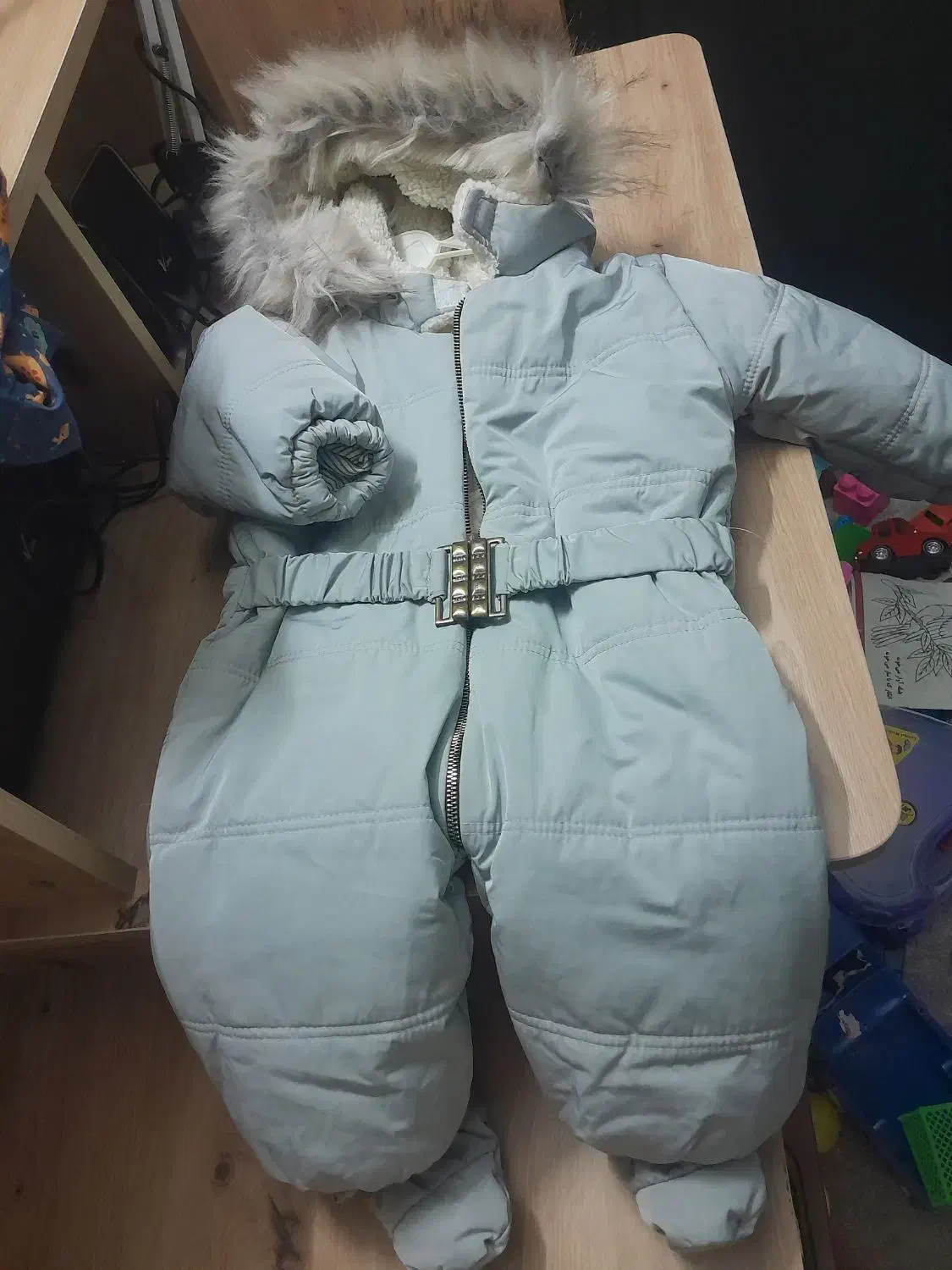 کاپشن سرهمی نوزاد سایز 3 طوسی کاملا نو|کفش و لباس بچه|هادی شهر, |دیوار