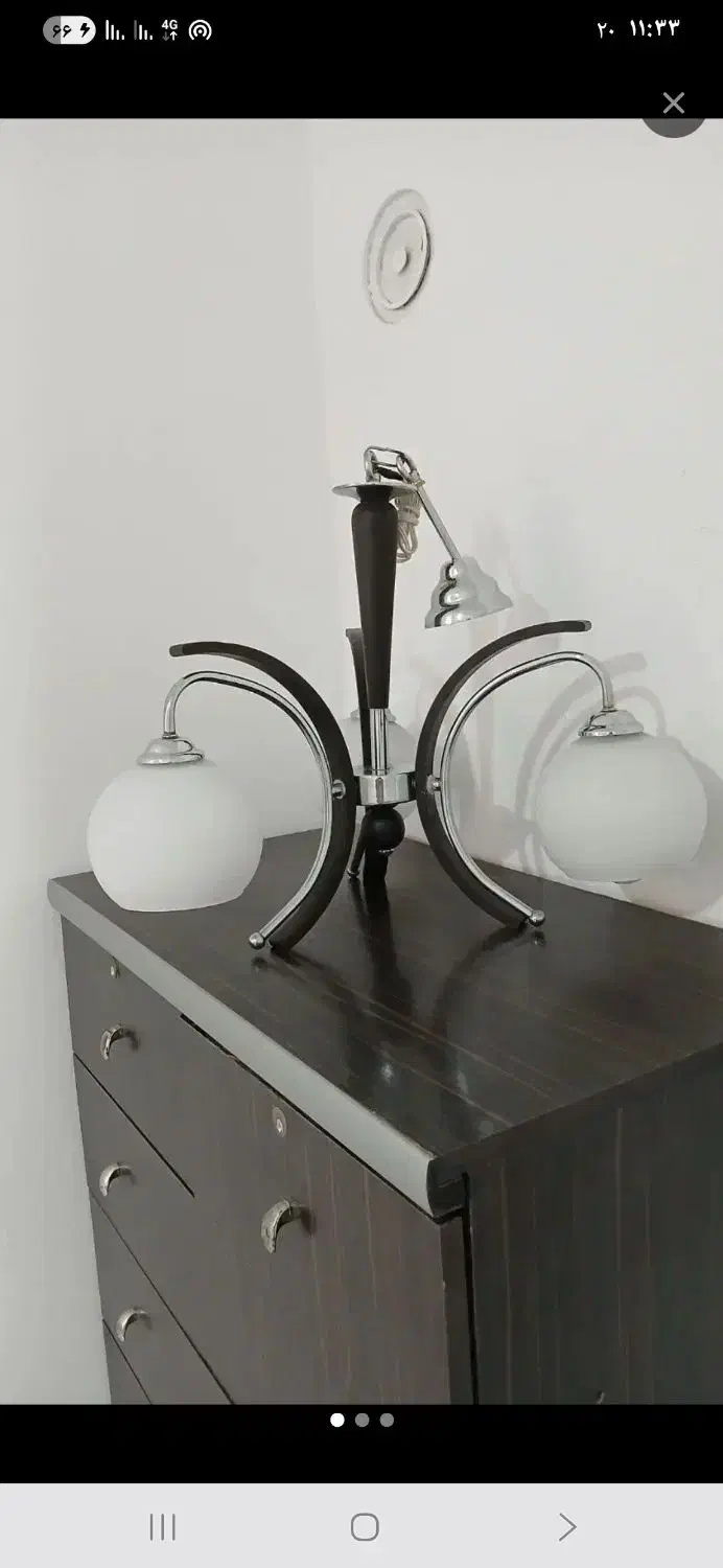 لوستر سه شاخه سه حالته|لوستر و چراغ آویز|اندیشه, اندیشه فاز ۱|دیوار