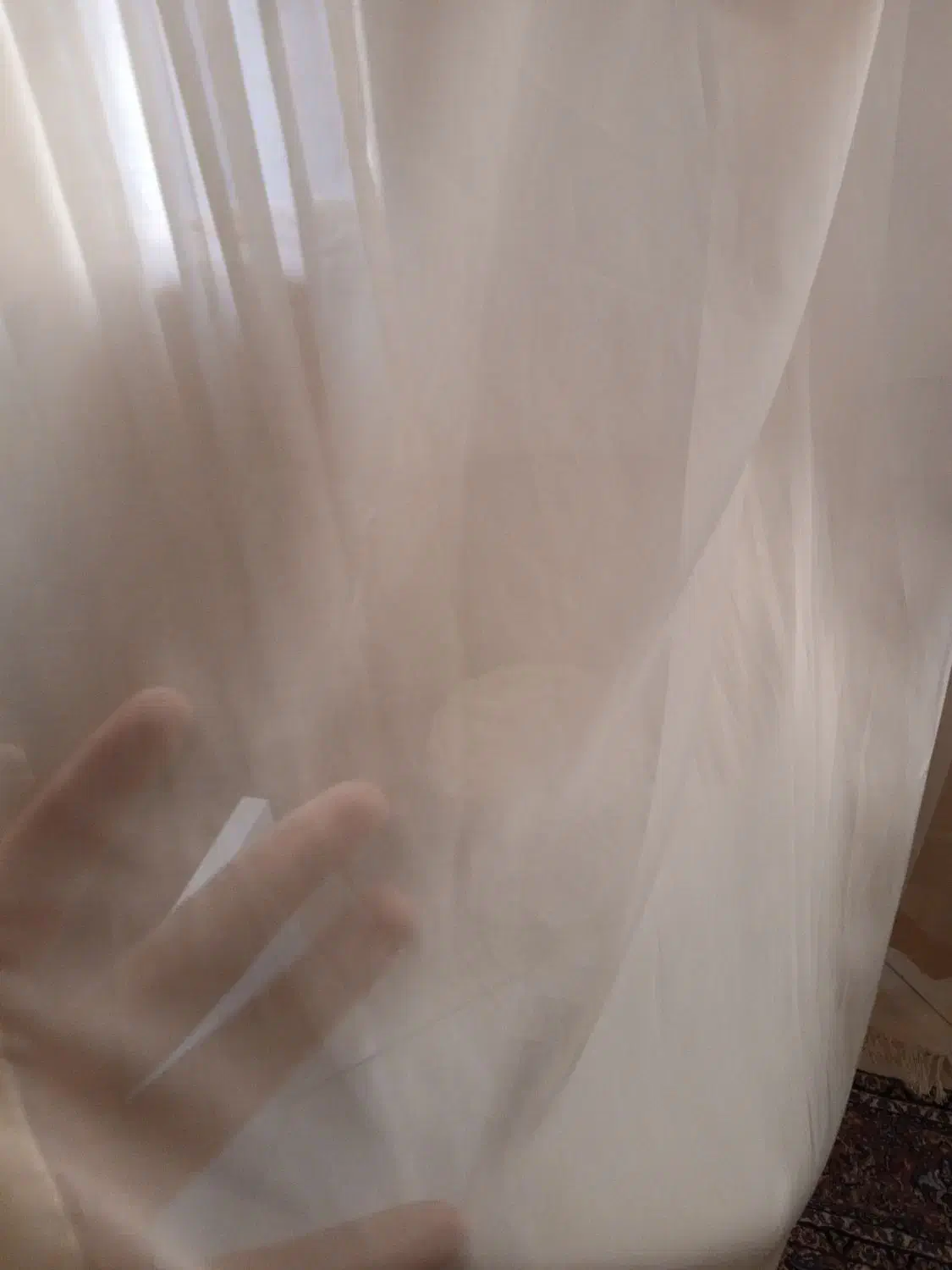 ۲ عدد پرده حریر نباتی پلیسه|پرده، رانر، رومیزی|کرج, شهرک شهرداری|دیوار