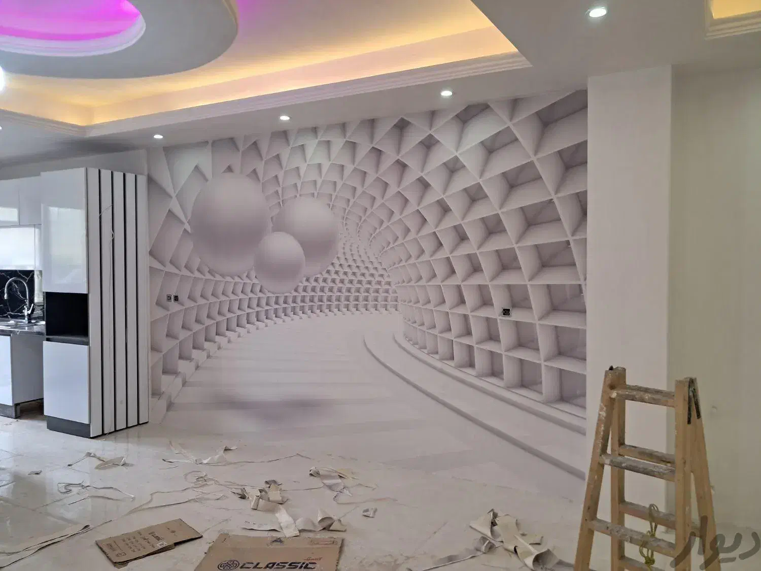 نصاب کاغذ دیواری نقاشی ساختمان|خدمات پیشه و مهارت|اسلامشهر, زرافشان|دیوار