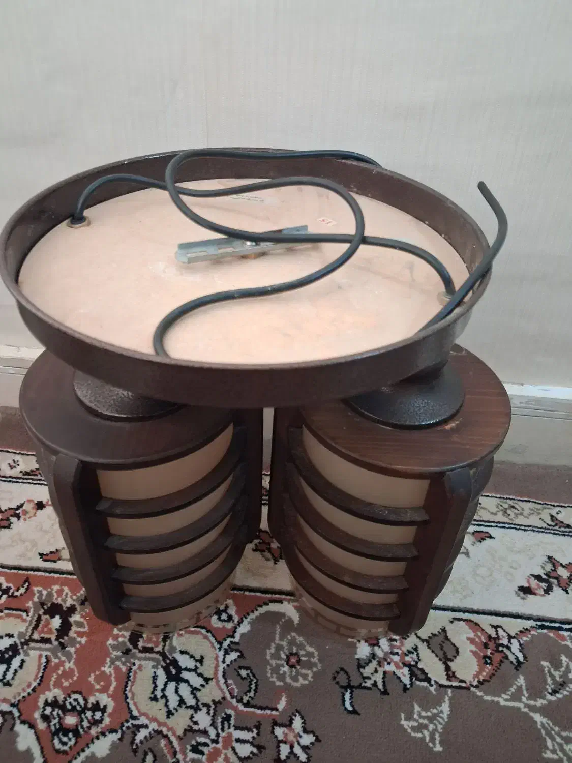 لوستر دو شاخه چوبی|لوستر و چراغ آویز|اراک, |دیوار