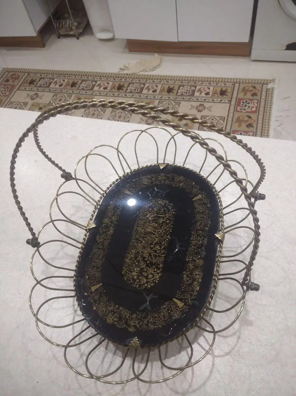 ظرف میوه خوری پایه دار دست ساز عتیقه|کلکسیون اشیاء عتیقه|تهران, دبستان|دیوار