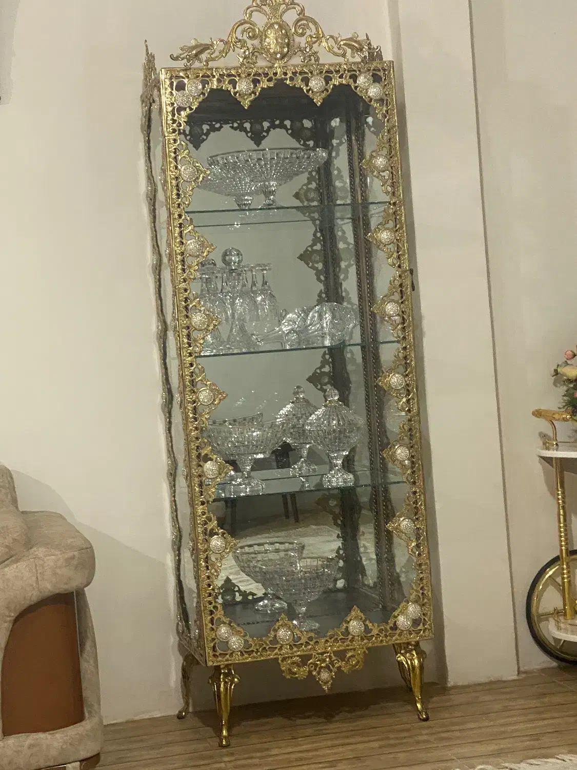 ساعت بوفه و اینه کنسول برنز|بوفه، ویترین، کنسول|نقده, |دیوار