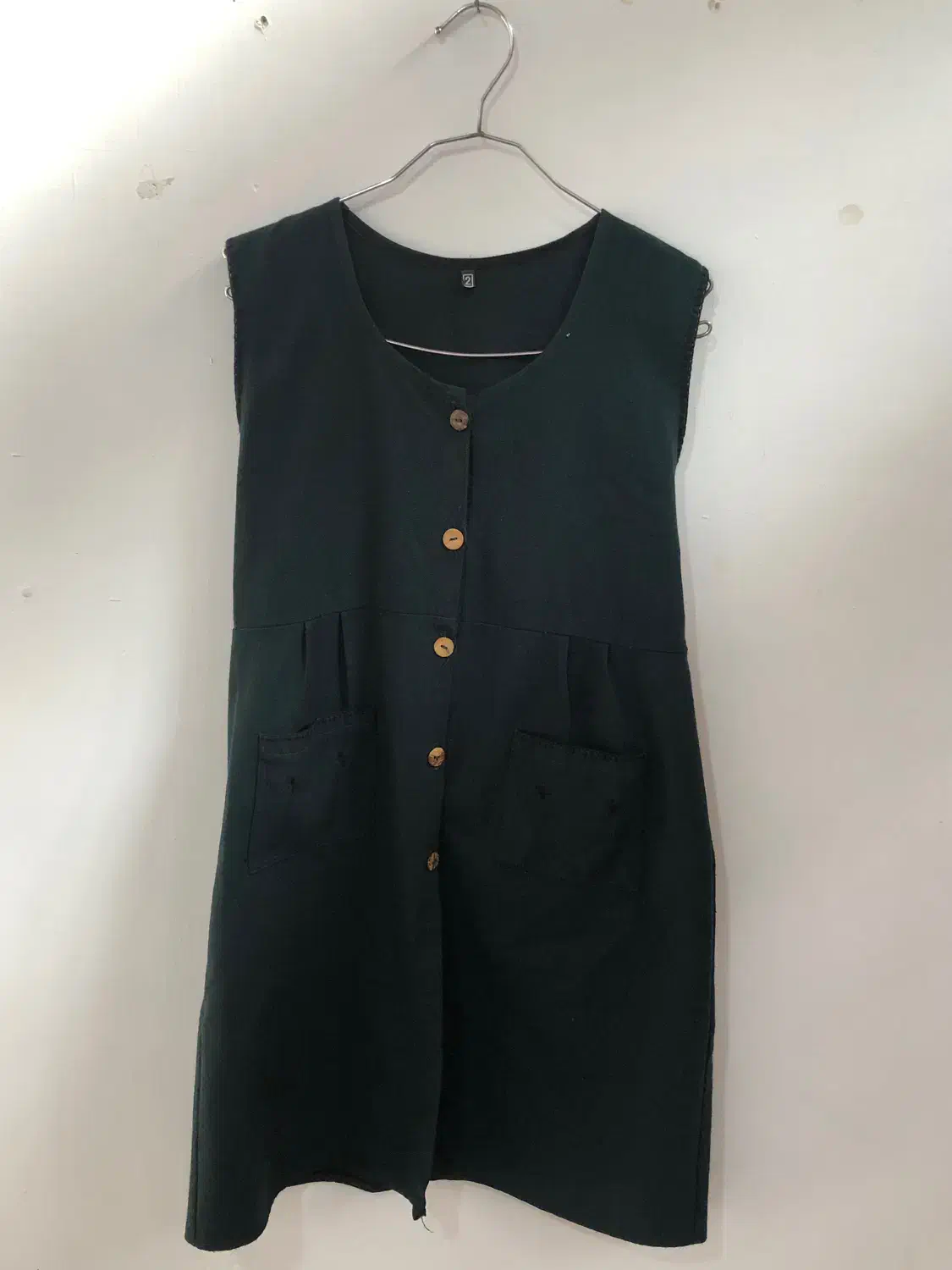 سارافون زیبا سبز رنگ و دکمه دار|لباس|ساری, |دیوار