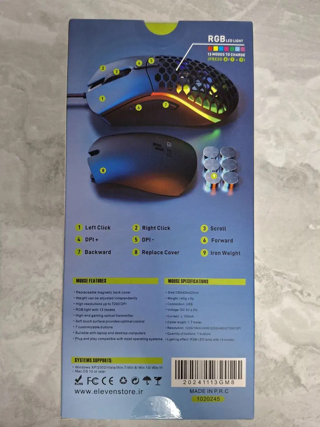 ماوس گیمینگ Eleven GM8 RGB|قطعات و لوازم جانبی رایانه|قم, بنیاد|دیوار