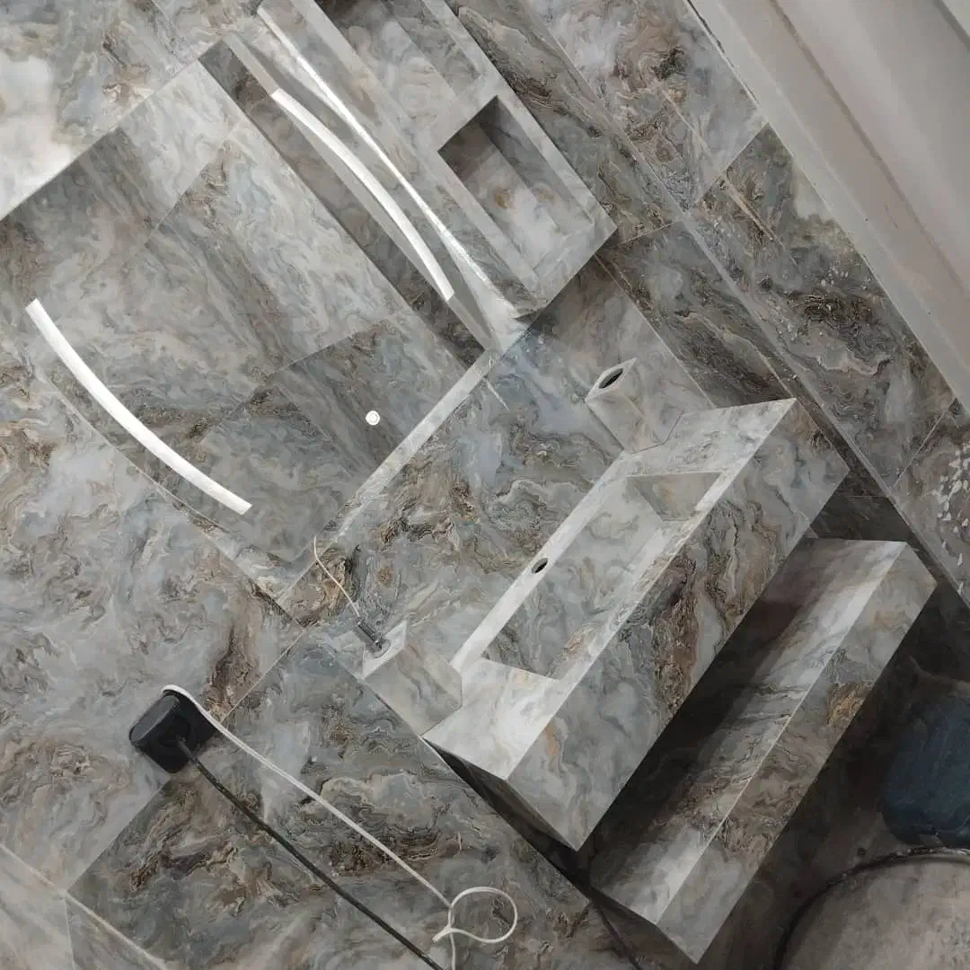 روشویی سرامیکی مدرن مدل دیواری طرح ماربل|لوازم سرویس بهداشتی|همدان, |دیوار