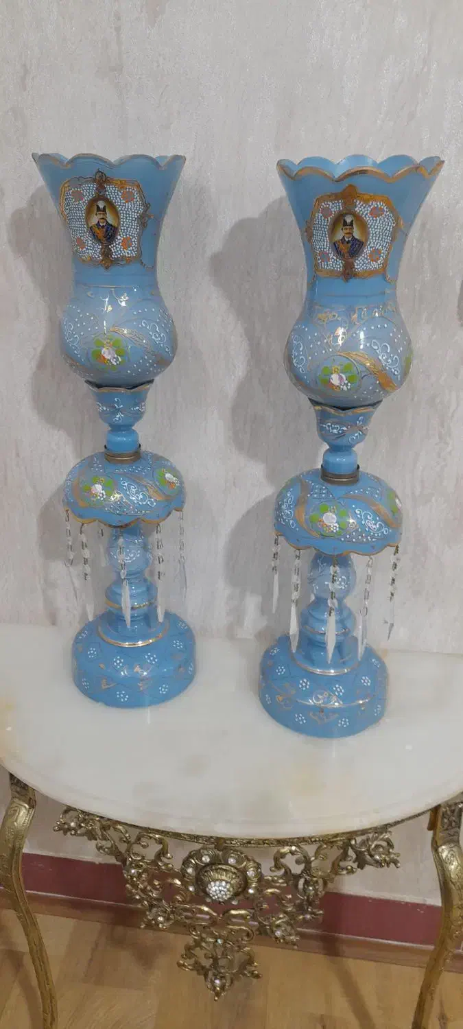 جفت شمعدان عباسی|چراغ خواب و آباژور|خوی, |دیوار