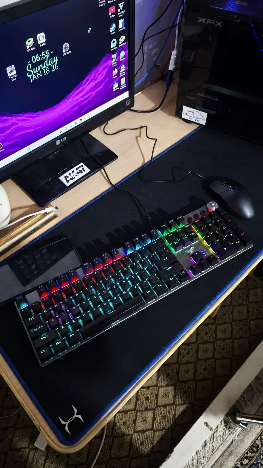 کیبورد F 2058 مکانیکال سویچ آبی|قطعات و لوازم جانبی رایانه|نیشابور, دارایی|دیوار