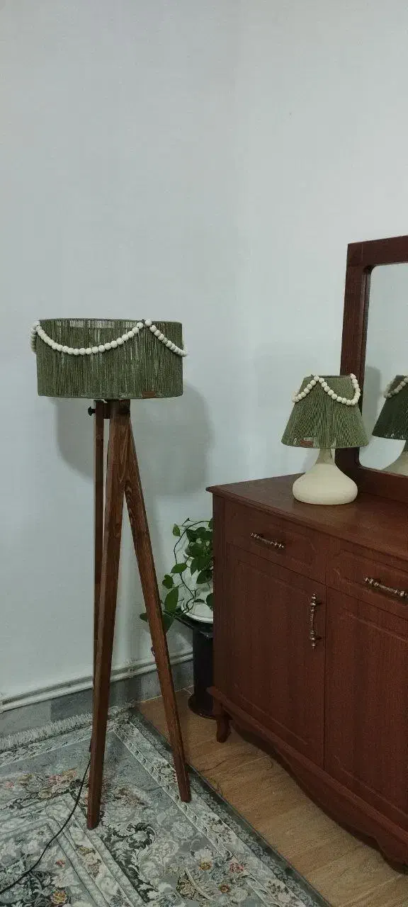 ست آباژور کنارسالنی و رومیزی|چراغ خواب و آباژور|کرمانشاه, |دیوار