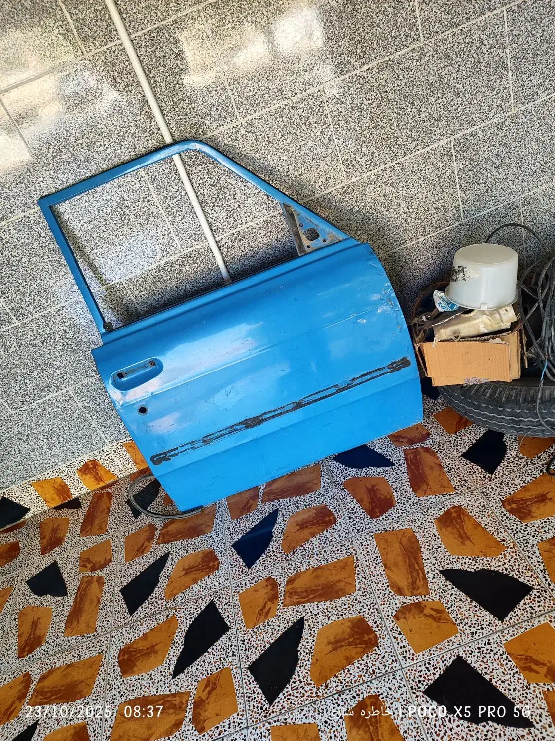 درب سمت شاگرد نیسان بی رنگ بدون تاب وجوش|قطعات یدکی و لوازم جانبی|فلارد, |دیوار