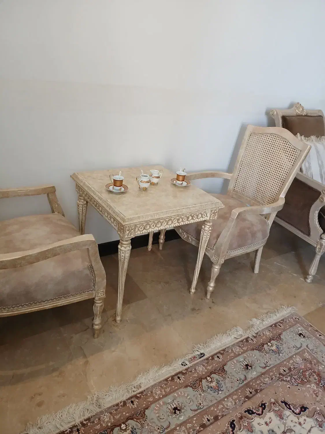 ست دو نفره حصیری قهوه خوری|مبلمان خانگی و میز عسلی|تهران, درب دوم|دیوار