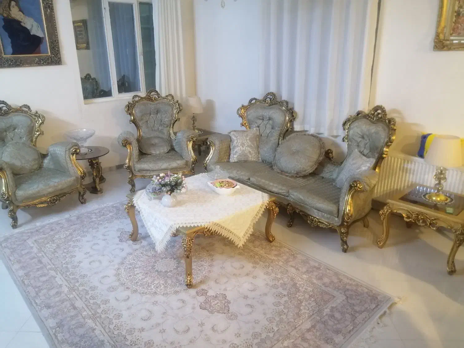 مبلمان سلطنتی ورق طلا|مبلمان خانگی و میز عسلی|هشتگرد, فاز ۳ مهستان|دیوار