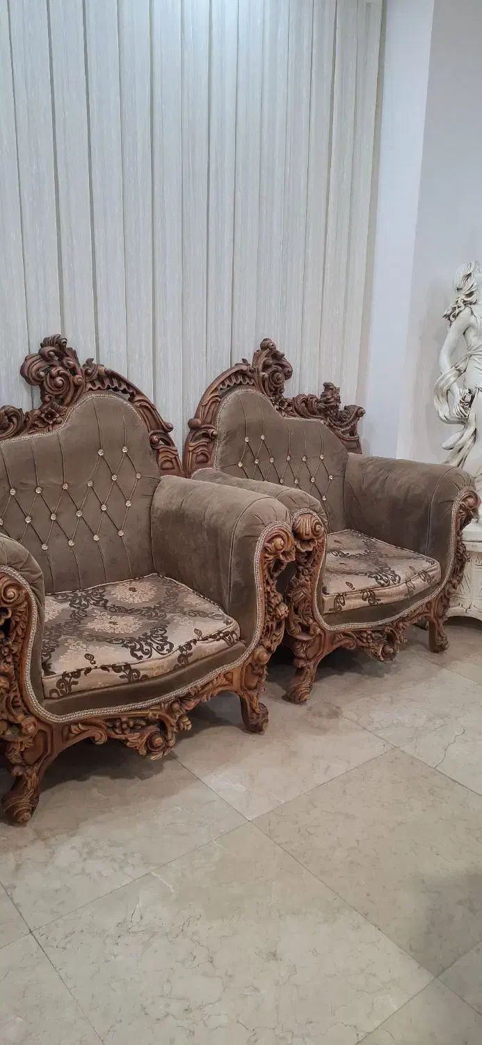 مبل ۹نفره منبت چوب راش|مبلمان خانگی و میز عسلی|قم, سالاریه|دیوار