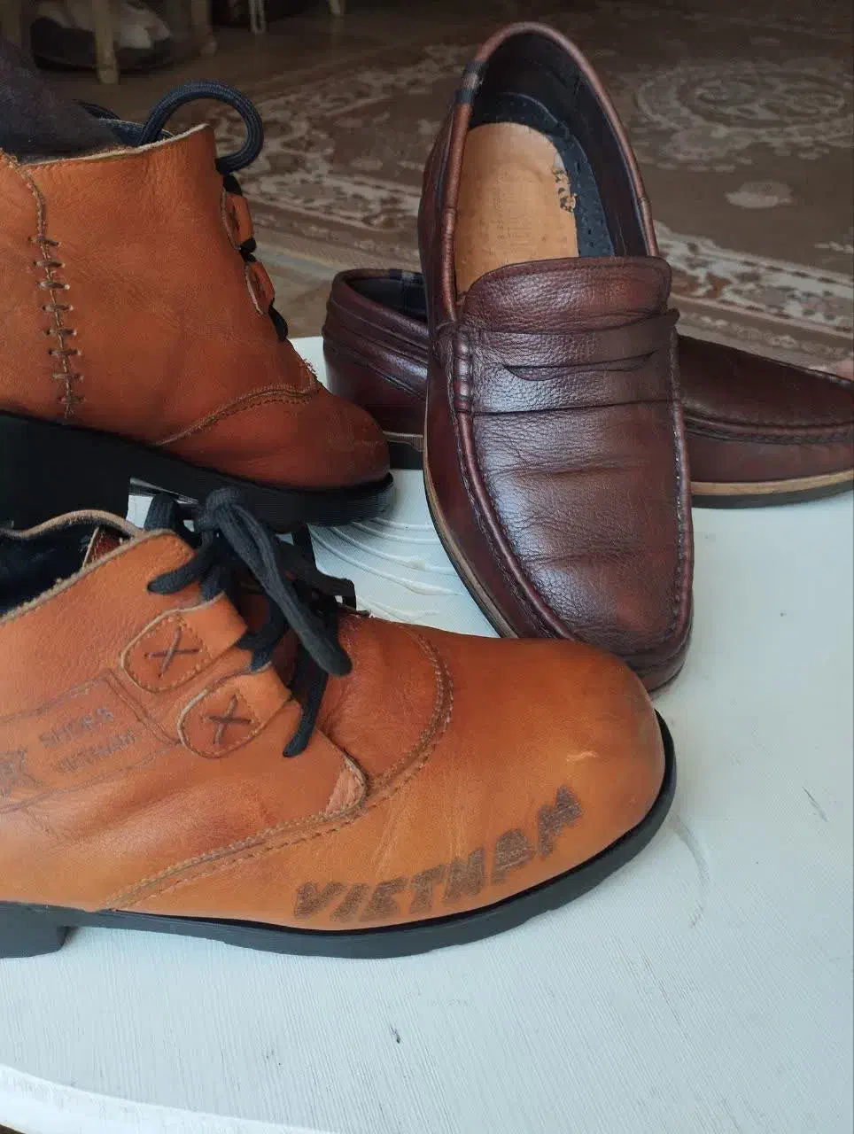 کفش نیم بوت چرم ویتنام وکفش مجلسی اسپانیا|کیف، کفش، کمربند|شاندیز, |دیوار