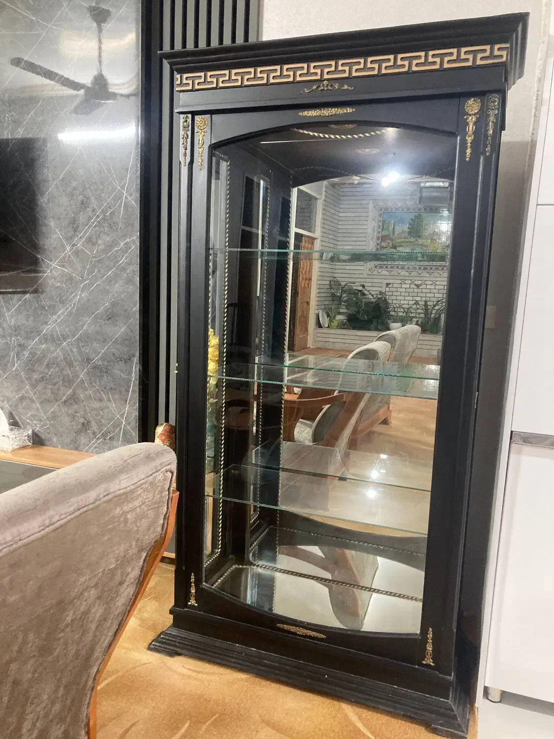 بوفه شیشه ای همراه با چوب mdf|بوفه، ویترین، کنسول|کازرون, |دیوار