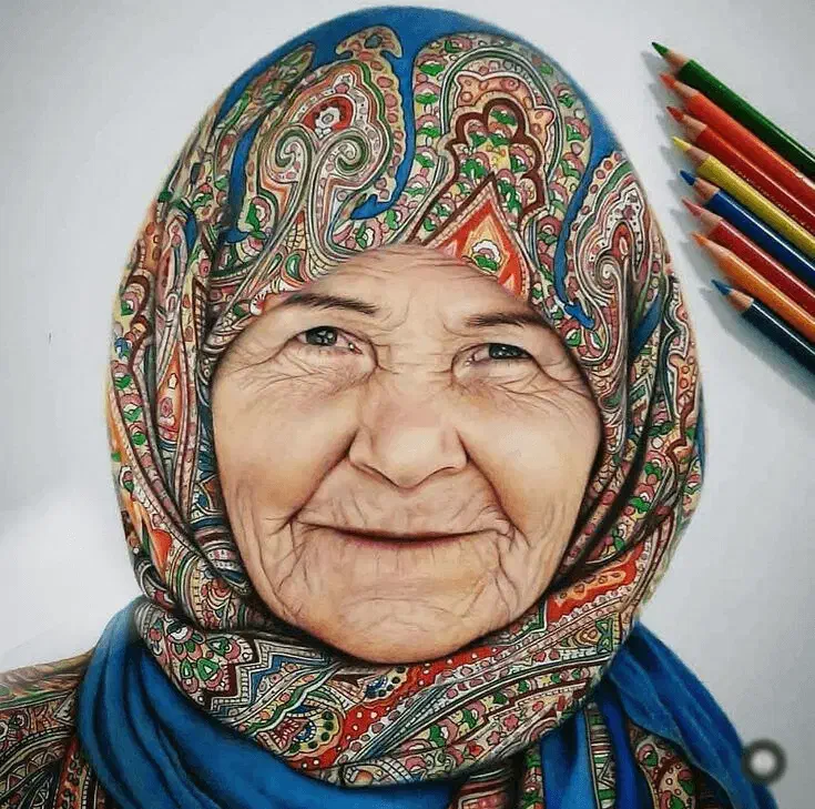 نقاشی چهره(روز مادر)|تابلو، نقاشی، عکس|میبد, |دیوار