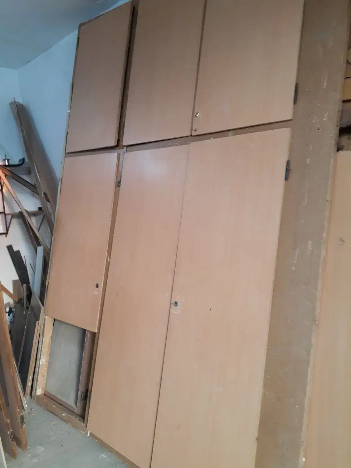 کمد دیواری طرح ام دی اف وچوبی ساج|جاکفشی، کمد، دراور|امیدیه, |دیوار