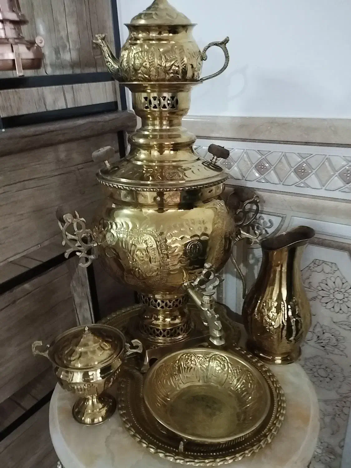 سماور برنجی|سماور، چای‌ساز، قهوه‌ساز|قیدار, |دیوار