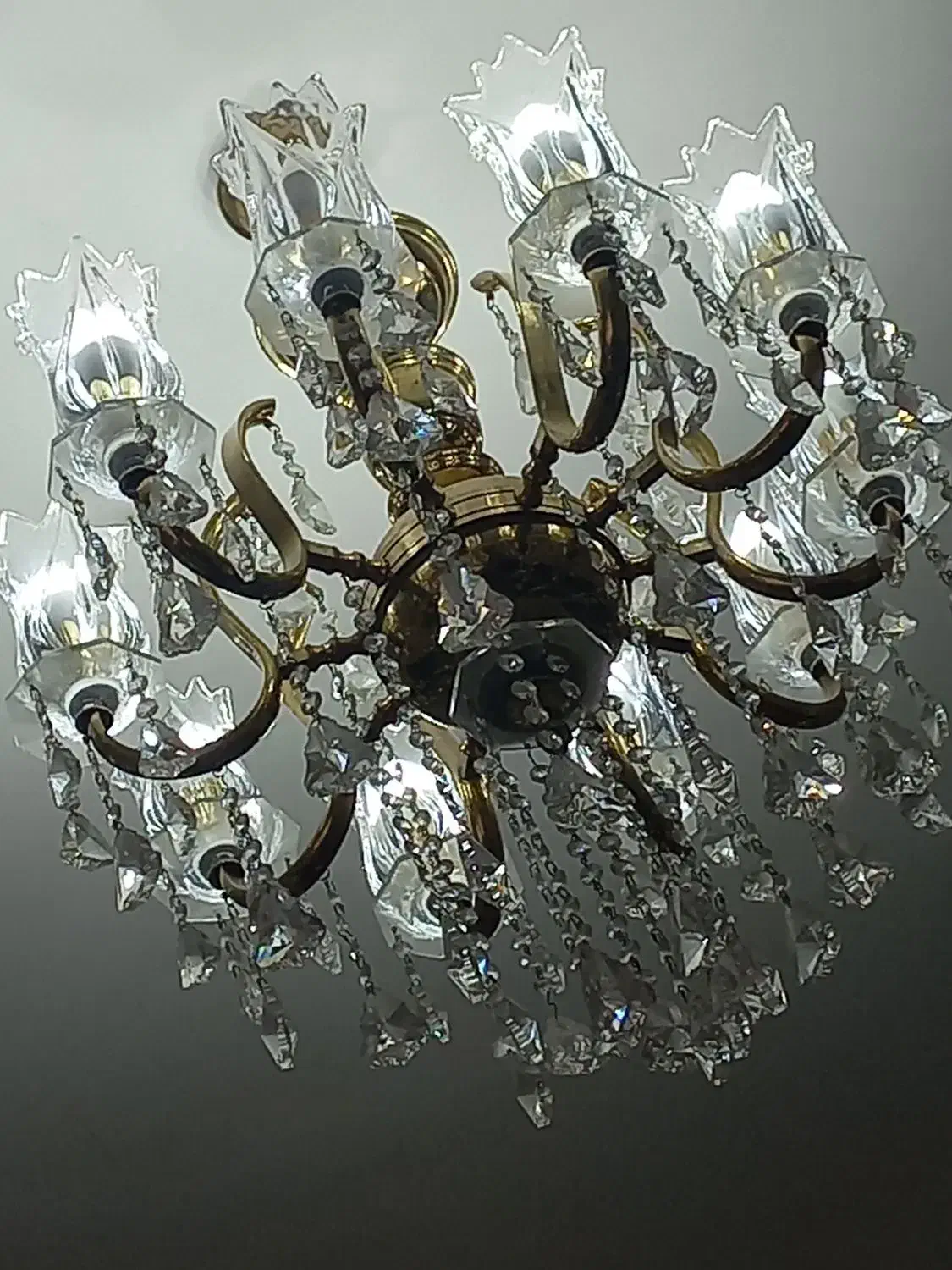 لوستر ۱۰ شاخه برنج|لوستر و چراغ آویز|باغستان, |دیوار