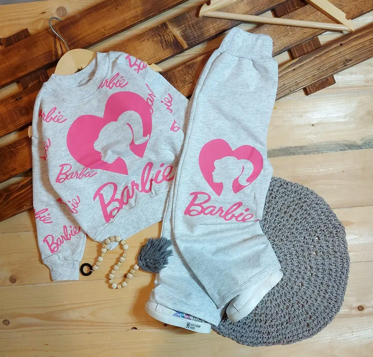 لباس شلوار باربی بچه گانه طوسی|کفش و لباس بچه|کرج, گلشهر|دیوار