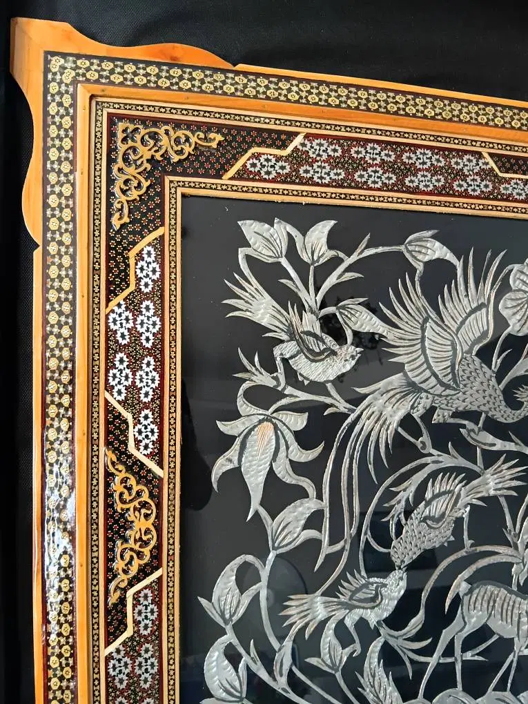 تابلو مس و خاتم با قاب خاتم . صنایع دستی|صنایع دستی و سایر لوازم تزئینی|تهران, شهرری|دیوار