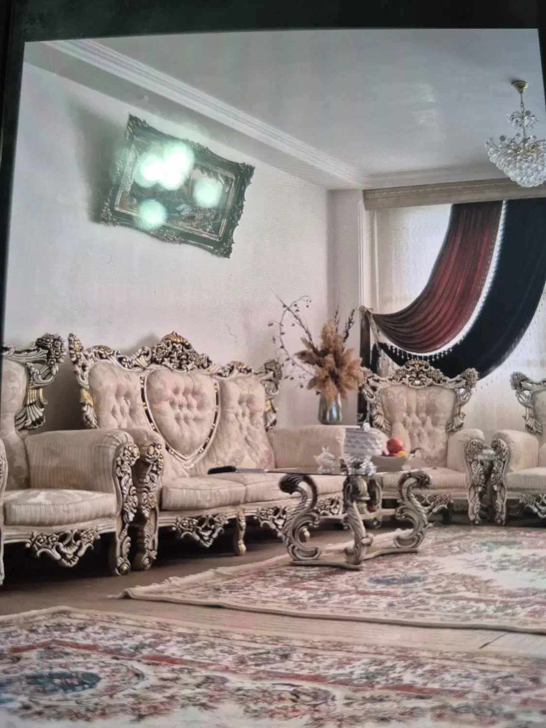 مبل سلطنتی ۹ نفره|مبلمان خانگی و میز عسلی|خاروانا, |دیوار