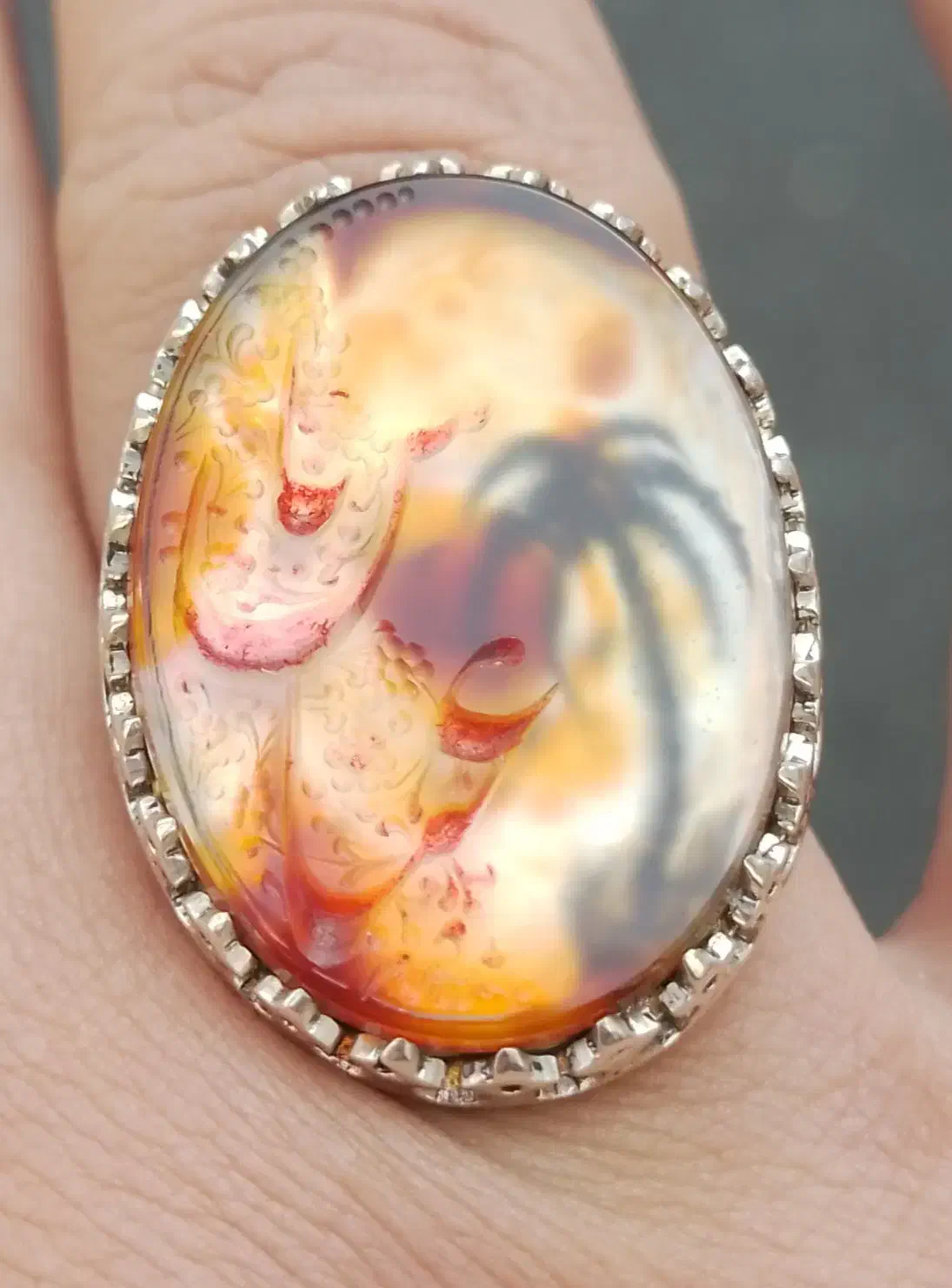 انگشتر عقیق خطی با ذکر یاعباس ( ع )|جواهرات|تهران, اختیاریه|دیوار