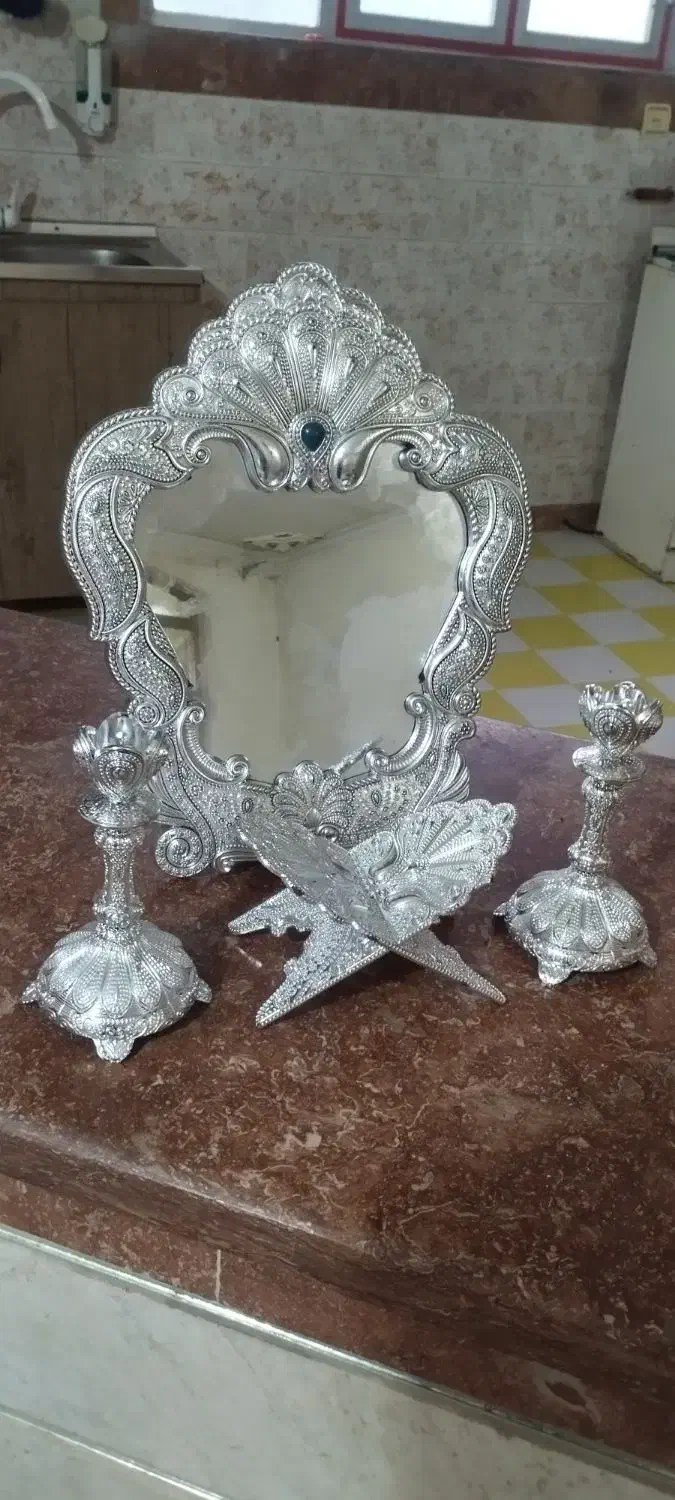 آینه شمعدان|صنایع دستی و سایر لوازم تزئینی|مرند, |دیوار