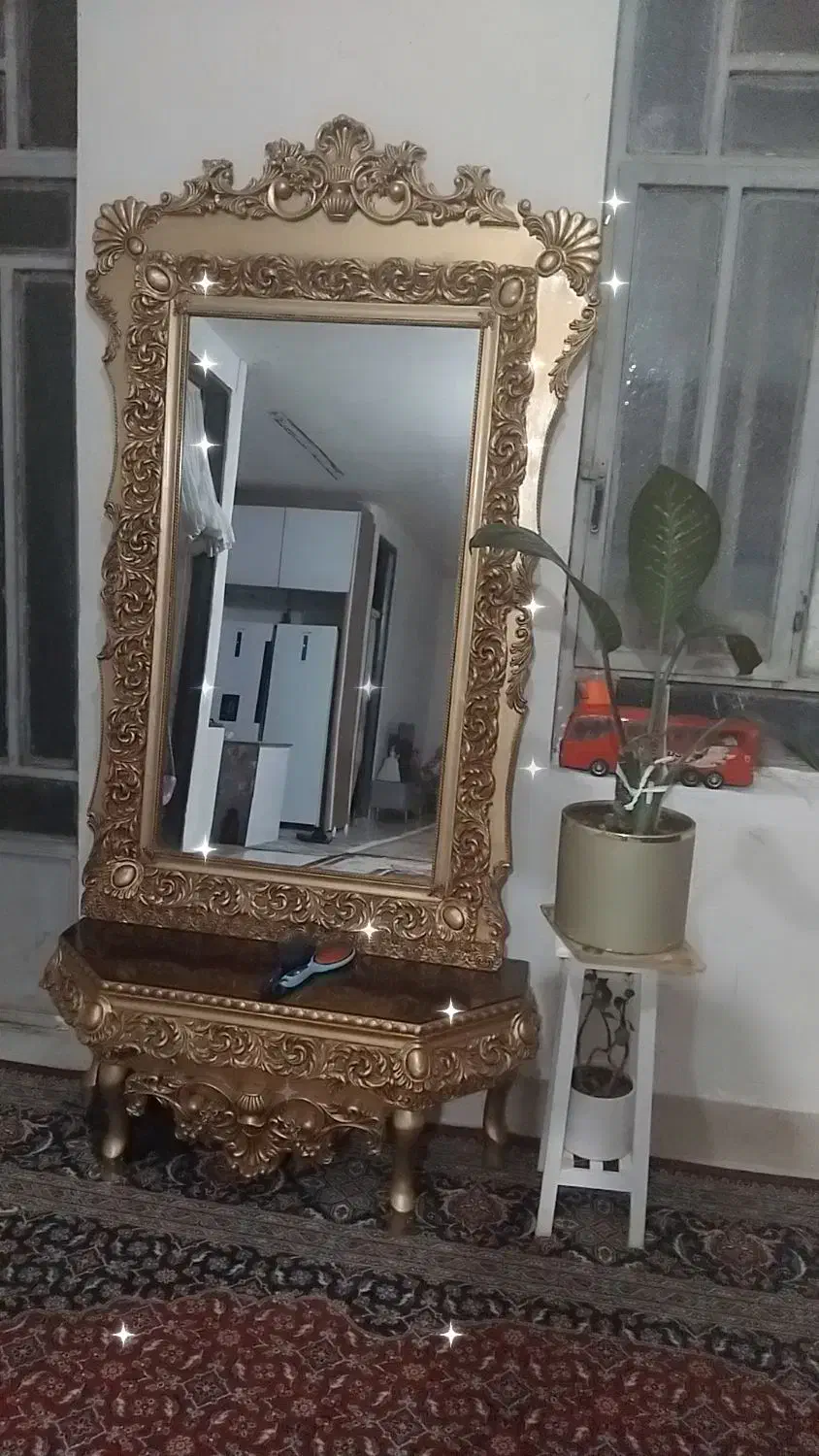 اآیینه شمعدان چوبی جنس خوب|مبلمان خانگی و میز عسلی|خرمآباد, |دیوار