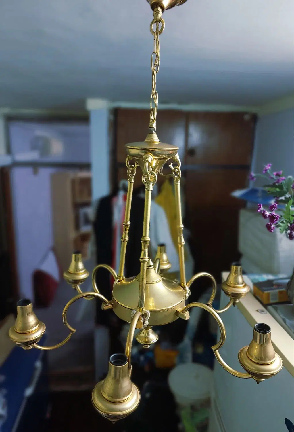 لوستر سقفی ۶شعله|لوستر و چراغ آویز|رشت, خمیران زاهدان|دیوار